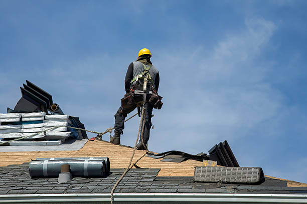 Professional Gutter Installation technician working in Meredith, NH